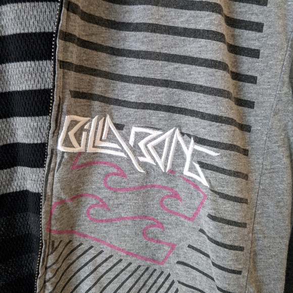Billabong - reversible - zippered hoodie - US M - grey and black - Picture 3 of 5